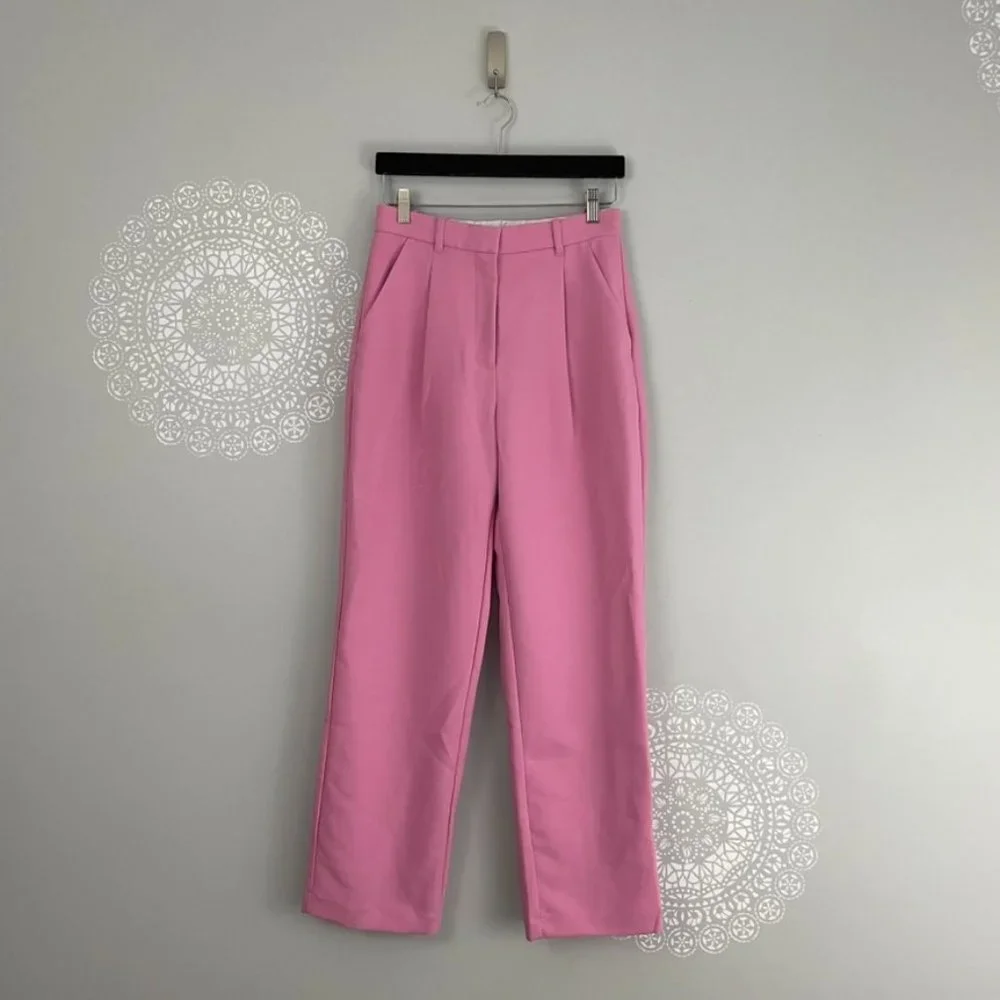 Abercrombie & Fitch Curve Love Pink Sloane Tailored Pants Size 6/28